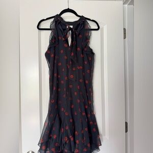 Anthropologie Blue and Red Midi Dress